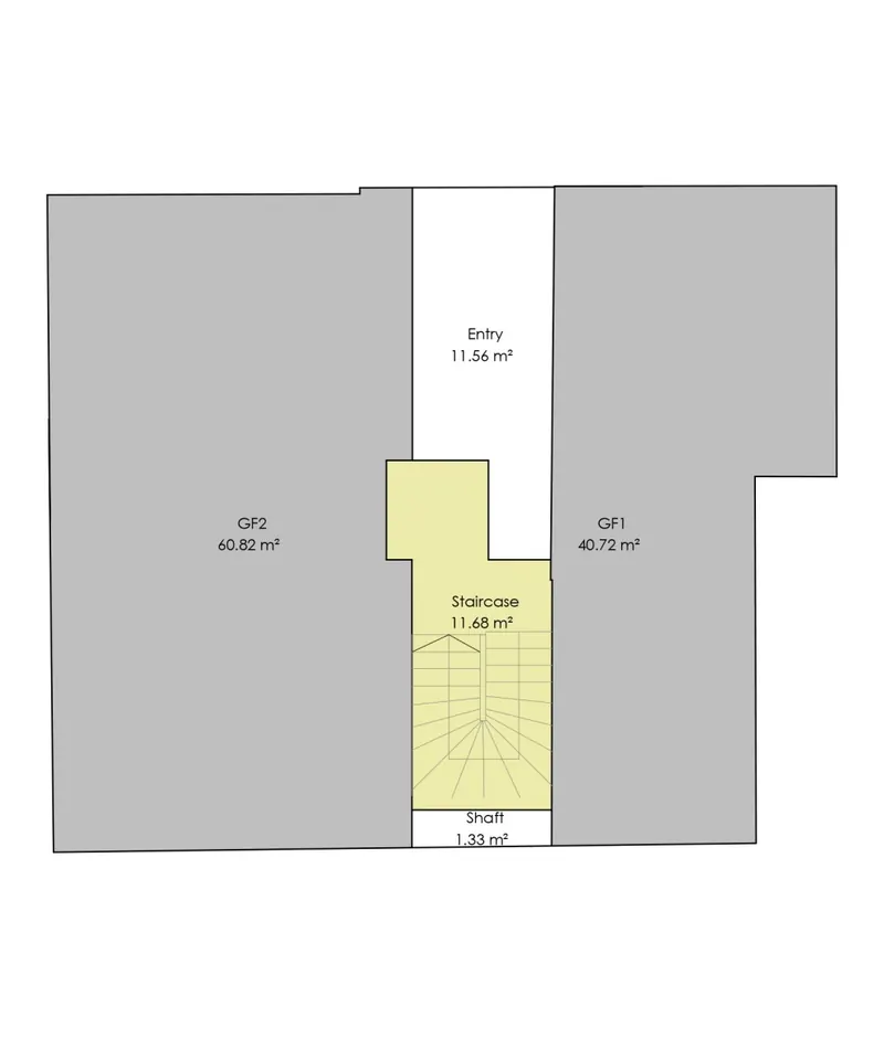 MVR 19概念设计底层面积索引:GF1 40.72 m²,GF2 60.82 m²